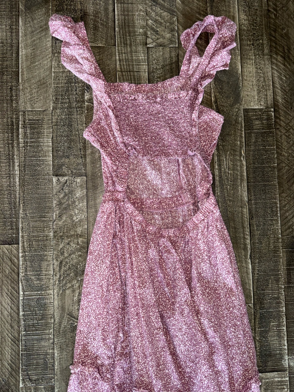 Universal Thread Rose Pink Ruffle Shoulder Dress - Picture 6 of 8